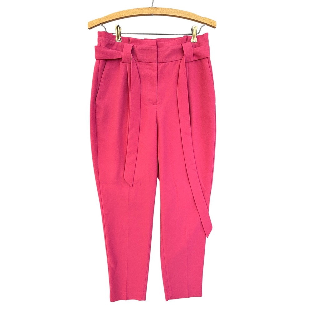 Express Dusty Rose High Rise Ankle Tie Waist Paperbag Pants 4R 5854